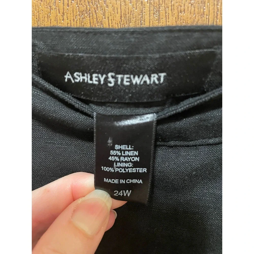 Ashley Stewart Black Linen size 24 Skirt